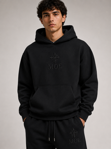 Ensembles de sweats à capuche et de joggings personnalisés bleu ciel avec logo en relief pour hommes, en molleton épais, style streetwear surdimensionné, fabricant OEM ODM - Product Image 5