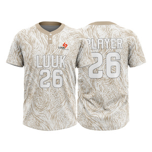 เสื้อเบสบอลผู้ชาย LUUK พิมพ์ลายตามสั่ง คอวี แขนสั้น ผ้าโพลีเอสเตอร์ดูดซับความชื้น ชุดยูนิฟอร์ม ปรับแต่งชื่อและหมายเลขผู้เล่นได้ - Product Image 1