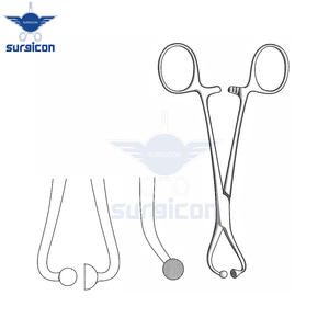 Pinza quirúrgica de acero inoxidable premium con articulación esférica y dentada, 11 cm / 4-1/2 pulgadas, para fijación segura de papel de draping - Product Image 2