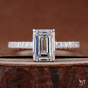 2 Carat <b>Emerald</b> Cut Lab Grown Diamond Engagement <b>Ring</b> IGI Certified 10K White Solid Gold Luxury Anniversary Wedding Gift - Product Image 1