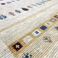 High Traditional Hand Knotted Wool Cut Pile Kilim Rug Geometric Pattern Medium Pile Eco-Friendly Non-Slip Fire Resistant Elegant