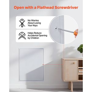 Pannello di Accesso per Cartongesso in Acciaio Zincato 33.2 X 25.2, Facile Installazione, Pannello di Servizio a Cerniera con Chiusura a Vite, Forma Quadrata - Product Image 5