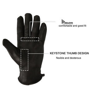 Nouveaux gants d'équitation élégants en cuir de cerf véritable non doublé, personnalisables, pour le sport et la moto, à doigts complets, vente en gros - Product Image 3