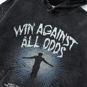 เสื้อฮู้ดดี้ผู้ชายสไตล์อเมริกันเรโทรสีดำฟอกยีนส์ทรงหลวมพิมพ์ลาย DTG แบบสั่งทำได้ แบรนด์แฟชั่นแนวสตรีทสุดฮิต - Product Image 3