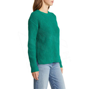 Suéter ajustado de manga larga para mujer, suéter elástico de punto con cuello medio alto, transpirable, para otoño - Product Image 2