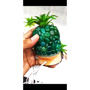 Premium Quality Beautiful Natural Gemstone PINEAPPLE <b>Shape</b> Table LAMP USB Automatic <b>Colour</b> Changing Light Home Decoration - Product Image 1
