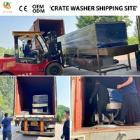 Machine de lavage automatique de caisses de fruits et légumes à circulation d'eau économe en énergie pour les exploitations agricoles