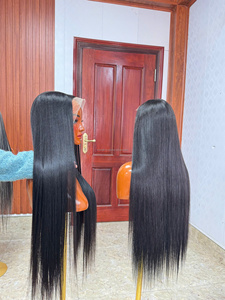 Black Women <b>Straight</b> Vietnamese Raw Hair 13*4 Full Frontal Wig Preplucked Transparent Lace Front Human Hair Wig for Black No cut - Product Image 3