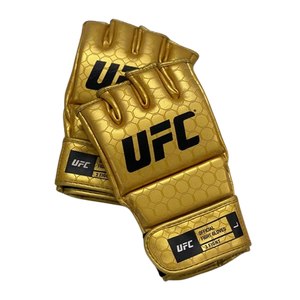 Guantes de Medio Dedo para Grappling UFC MMA, Impresión Dorada Completa, Logotipo Personalizado, Calidad Premium, Cuero Genuino Profesional, Muay Thai - Product Image 2