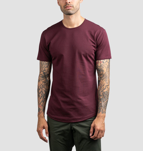 Camiseta de Algodón Premium con Dobladillo Curvo, Corte Ajustado, Cuello Redondo, Manga Corta, Lisa, con Logotipo Personalizado para Hombre, Venta al Por Mayor, Fabricante OEM - Product Image 6