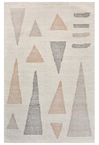 Alfombra Moderna Minimalista con Patrón Abstracto de Triángulos, Alfombra Hecha a Mano de Estilo Neutro, Decoración Geométrica Contemporánea para el Hogar - Product Image 2
