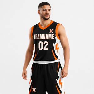 Uniformes de Baloncesto de Alta Calidad Personalizados con Impresión Frontal, BSCI, 100% Poliéster, Malla Deportiva Transpirable, Unisex, Negro, Personalizado - Product Image 5