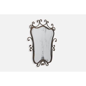 Espejo Tradicional con Marco de Hierro para Montar en la Pared, Diseño Decorativo con Adornos - Product Image 3