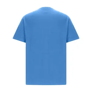 T-shirt à manches courtes pour homme, coupe classique, décontracté, tricoté, 100% coton, col rond, bleu, tissu jersey - Product Image 2