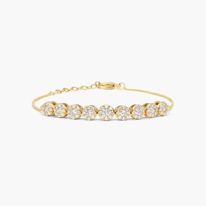 สร้อยข้อมือทองคำขาว 14K ทรงกลม ประดับเพชรเลี้ยงในห้องปฏิบัติการ ดีไซน์หรูหราสำหรับผู้หญิง - Product Image 1