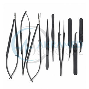 Juego de Instrumentos Microquirúrgicos Básicos con Recubrimiento Negro, Kit de Microcirugía de Acero Inoxidable, Herramientas Quirúrgicas de Precisión con Certificación CE - Product Image 6