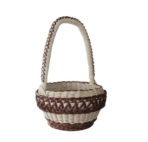 Panier en rotin tissé à la main sur mesure, élégant, écologique, bicolore, décoratif, pour l'exportation - Product Image 2
