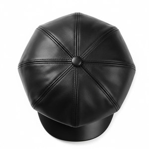 Gorra Gatsby de Cuero Negro al por Mayor, Sombrero Vintage para Conducir, Gorra Plana de Cuero PU Suave para Hombre y Mujer, Gorra Newsboy Casual de Moda Urbana - Product Image 5