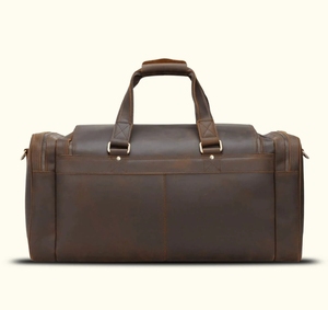Genuine Leather <b>Weekender</b> Duffle <b>Bag</b> With Multiple Pockets Zipper Closure Unisex Travel Organizer 56–75L Capacity - Product Image 3