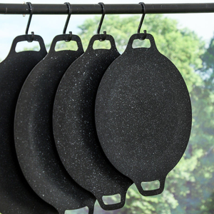 Non Stick Cast Iron <b>BBQ</b> Grill Pan Round Griddle Plate Multifunctional Baking <b>Tray</b> for Outdoor Camping and Home Barbecue - Product Image 5