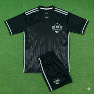 Ensemble de vêtements de sport durables REXFIT SPORTS pour hommes, tenue d'entraînement athlétique, t-shirt et short, vêtements de fitness personnalisés, légers et respirants - Product Image 5