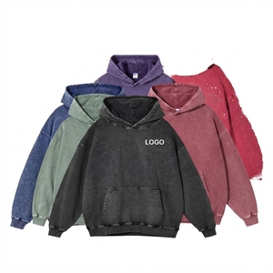 Sudadera con capucha unisex al por mayor, 300GSM, 100% algodón, con cremallera de un cuarto, bordado batik, corte holgado, estilo urbano, para otoño e invierno - Product Image 3