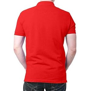 Chemises polo pour hommes, rouges, à manches courtes, en coton, brodées, respirantes, tricotées, unies, confortables, vêtements décontractés - Product Image 2