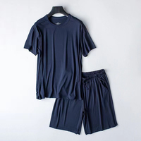Vêtements de nuit pour hommes, ensemble de pyjamas pour hommes toutes saisons, pantalon à manches courtes, vêtements de nuit décontractés, pyjamas de nuit pour la maison