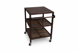 Modern Acacia Wood Kitchen Cart with Metal <b>Frame</b> 3-Tier Rolling Storage Trolley <b>Square</b> Utility Serving Cart OEM ODM Factory - Product Image 2