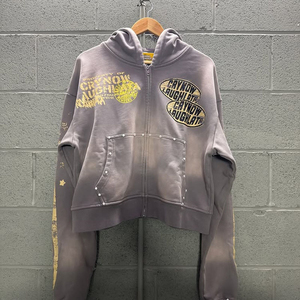 Sudadera con Capucha Personalizada OEM, 100% Algodón, Gruesa, 500 g/m², con Cierre, Bordada, Lisa, Teñida, Estilo Vintage, Talla Grande - Product Image 5
