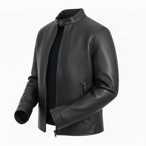 Veste en cuir unisexe personnalisée, finition lisse de luxe, couleur personnalisée, capuche matelassée, hiver, devant en toile, qualité supérieure, élégante - Product Image 6