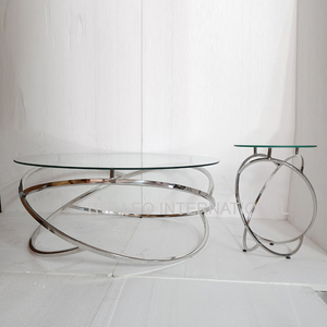 <b>Coffee</b> <b>Table</b> Aluminum Clear Glass Material Best New Nesting Solid Smart Top <b>Rustic</b> Living Room <b>Coffee</b> <b>Table</b> - Product Image 3