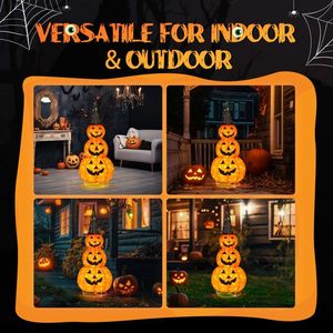 Decorazioni di Halloween a forma di zucca pieghevole da 1,5 m con 100 luci LED, decorazioni di Halloween premium per interni ed esterni - Product Image 4