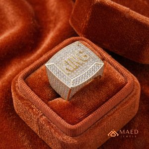 <b>Mens</b> Gold Tone Moissanite Diamond Square <b>Ring</b> Hip Hop Statement Jewelry Fashion <b>Ring</b> <b>for</b> <b>Men</b> Modern - Product Image 3