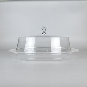 Plateau de service ovale en acrylique avec couvercle - Product Image 2