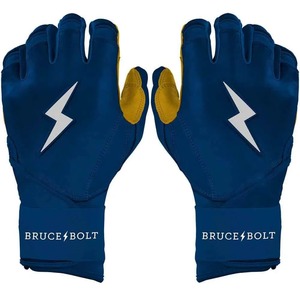 ถุงมือตีเบสบอล Bruce Bolt หนังแท้ ปรับแต่งได้ สีน้ำเงิน คุณภาพสูง สำหรับเด็กและผู้ใหญ่  โลโก้รูปสายฟ้า ปิดด้วยแถบตีนตุ๊กแก ทนทาน - Product Image 6