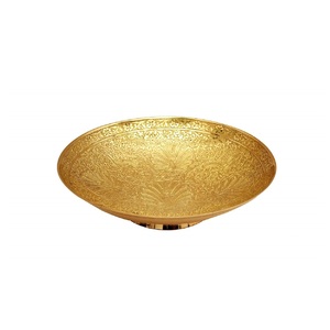 Brass Handcrafted Decorative Fruit Bowl with Intricate Carving <b>Work</b> Traditional Metal Serving <b>for</b> Fruits Dry Fruits <b>Table</b> - Product Image 1