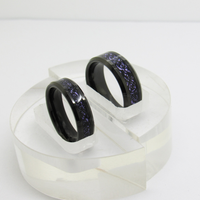 Bagues de couple en carbure de tungstène noir 8 mm, alliances assorties pour hommes et femmes, bijoux mystiques en gros