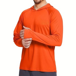 Camiseta de Manga Larga con Capucha para Hombre, de Color Sólido, que Absorbe la Humedad, de Poliéster, Corte Regular, para Todas las Temporadas - Product Image 5