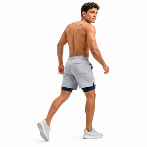 Custom Sublimation Print <b>Layered</b> Workout Shorts Moisture Wicking Fabric Inner Brief Liner Drawstring Waistband Basketball New - Product Image 2