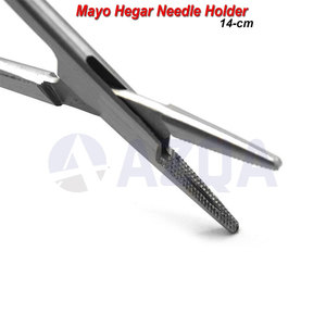 Stainless Steel Mayo Hegar Needle Holder <b>Set</b> 2 Pcs Surgical Suturing Instrument for Medical and Dental Use - Product Image 2
