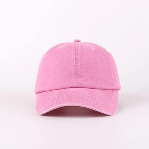 Casquette de baseball rose à 6 panneaux, réglable, unisexe, décontractée, couleur unie, en coton lavé, taille adulte - Product Image 2