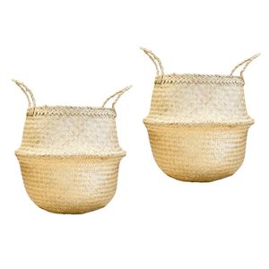 Decorative Handmade SEAGRASS BELLY <b>BASKETS</b> for Plant Pot Cover and Decor, Natural Foldable Woven Storage <b>Basket</b> Supplier - Product Image 1