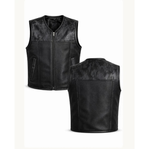 Custom <b>Camo</b> Leather Vest <b>Jackets</b> Motorcycle Genuine Cowhide Biker Made Paksitan Winter <b>Waterproof</b> Smart Casual Unisex Stylish - Product Image 1