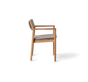 Silla de Comedor Moderna para Exteriores de Madera de Teca con Cojín, Diseño Tropical, Ecológica, Impermeable, Muebles para Balcón de Villas y Hoteles - Product Image 3