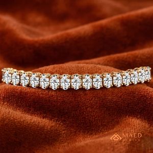 สร้อยข้อมือเทนนิสโมอิสซาไนต์สีโรสโกลด์สำหรับสุภาพสตรี ดีไซน์โซ่เส้นเล็ก สวยงามทันสมัย เหมาะเป็นของขวัญวันครบรอบแต่งงาน เครื่องประดับหรูหราทันสมัย - Product Image 3