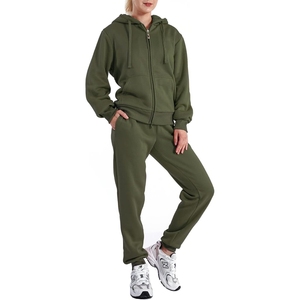 Women Casual Eco-Friendly Plus Size Quick Dry Breathable <b>Lightweight</b> <b>Hoodie</b> Tracksuit Set Zip-Up Hooded Sweatshirt Jogger Pants - Product Image 5