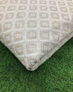 African <b>Sequin</b> Lace Fabric Beaded Embroidery Mesh Fabric Party Wear Wedding Dress Fabric Wholesale - Product Image 5