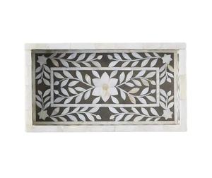 Élégant plateau de service en bois nacré fait à la main pour les paniers de luxe du Ramadan, la décoration intérieure du Golfe et les accessoires de cuisine - Product Image 1