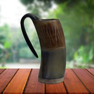 Nuevo Diseño Estilo Americano, Taza de Cerveza de Cuerno de Búfalo Natural Hecha a Mano, Ecológica, de 20 oz, Apta para Alimentos, a Prueba de Fugas, con Asa Larga F S - Product Image 6